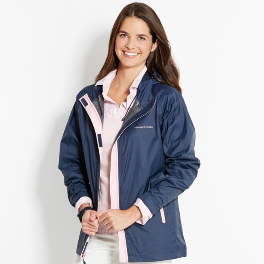 Vineyard Vines Navy/Pink Raincoat